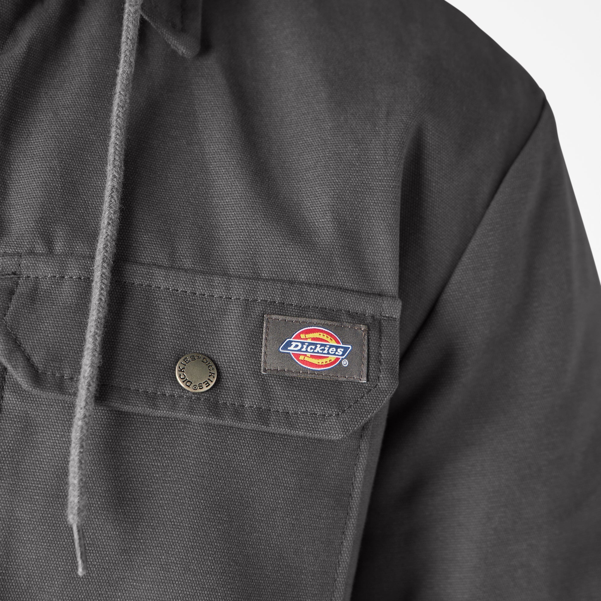 "Water Repellent Duck Hooded Shirt Jacket"