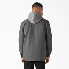 "Water Repellent Duck Hooded Shirt Jacket"