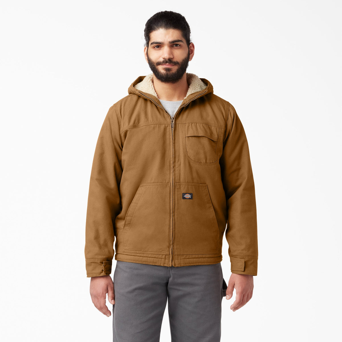 "Duck High Pile Fleece Lined Hooded Jacket"