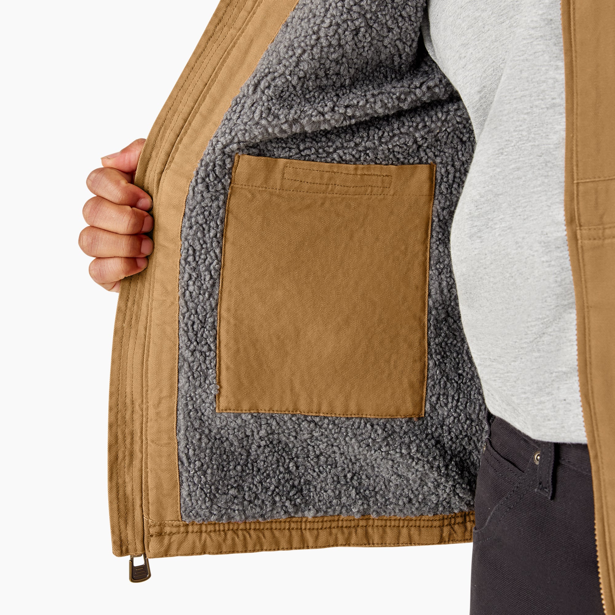 "Duck Canvas High Pile Fleece Lined Jacket"