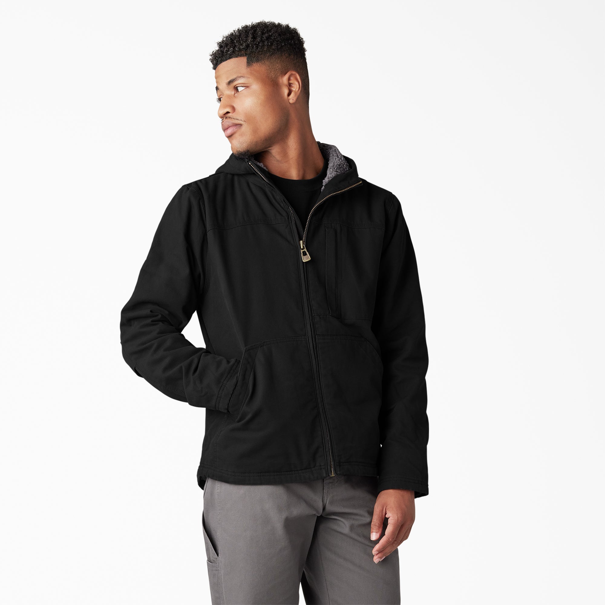 "Duck Canvas High Pile Fleece Lined Jacket"