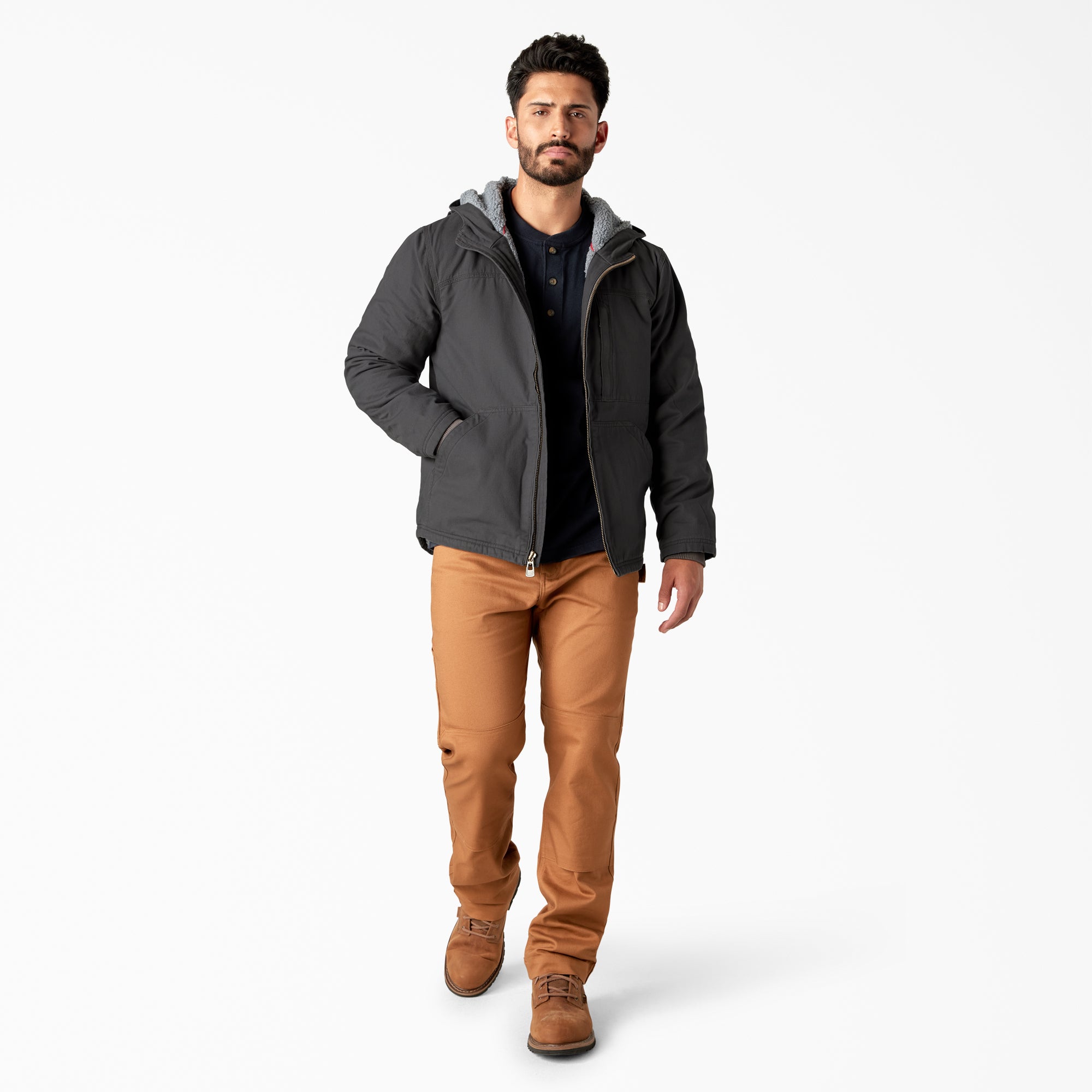 "Duck Canvas High Pile Fleece Lined Jacket"