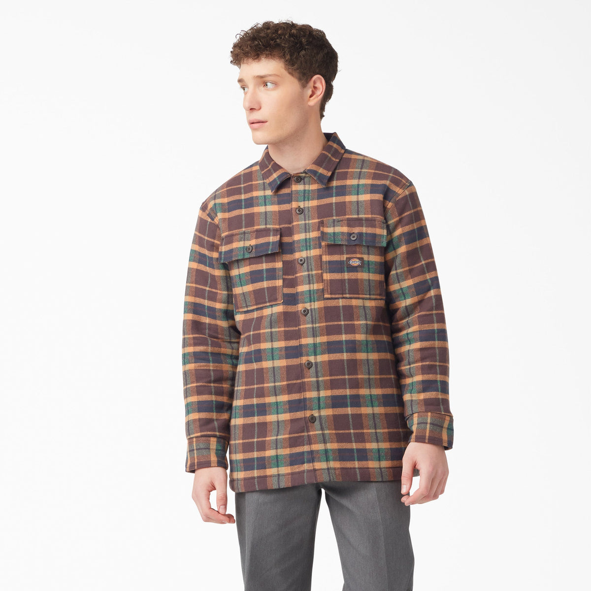 "Flannel Quilted Lined Shirt Jacket"