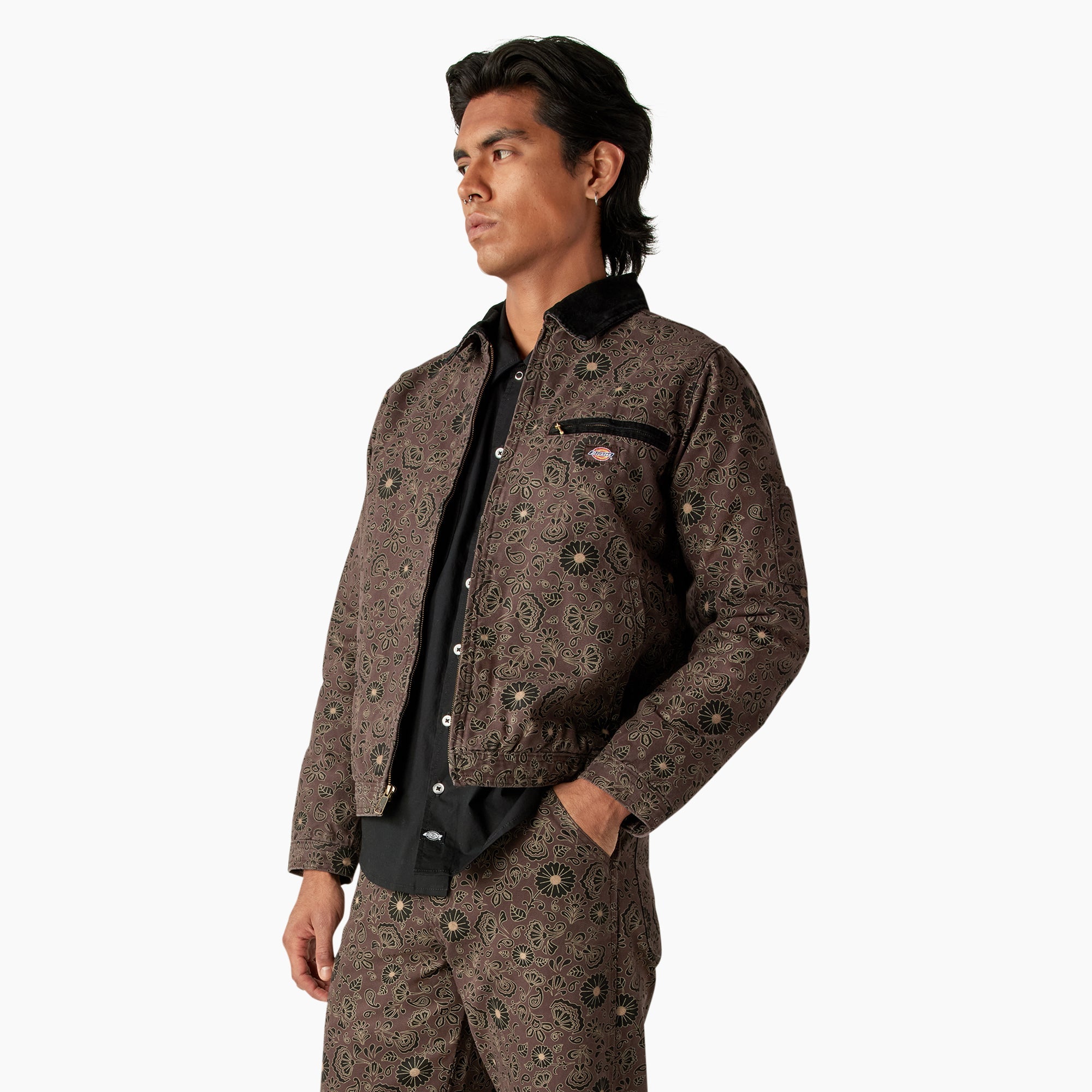 "Ellis Floral Print Duck Canvas Jacket"