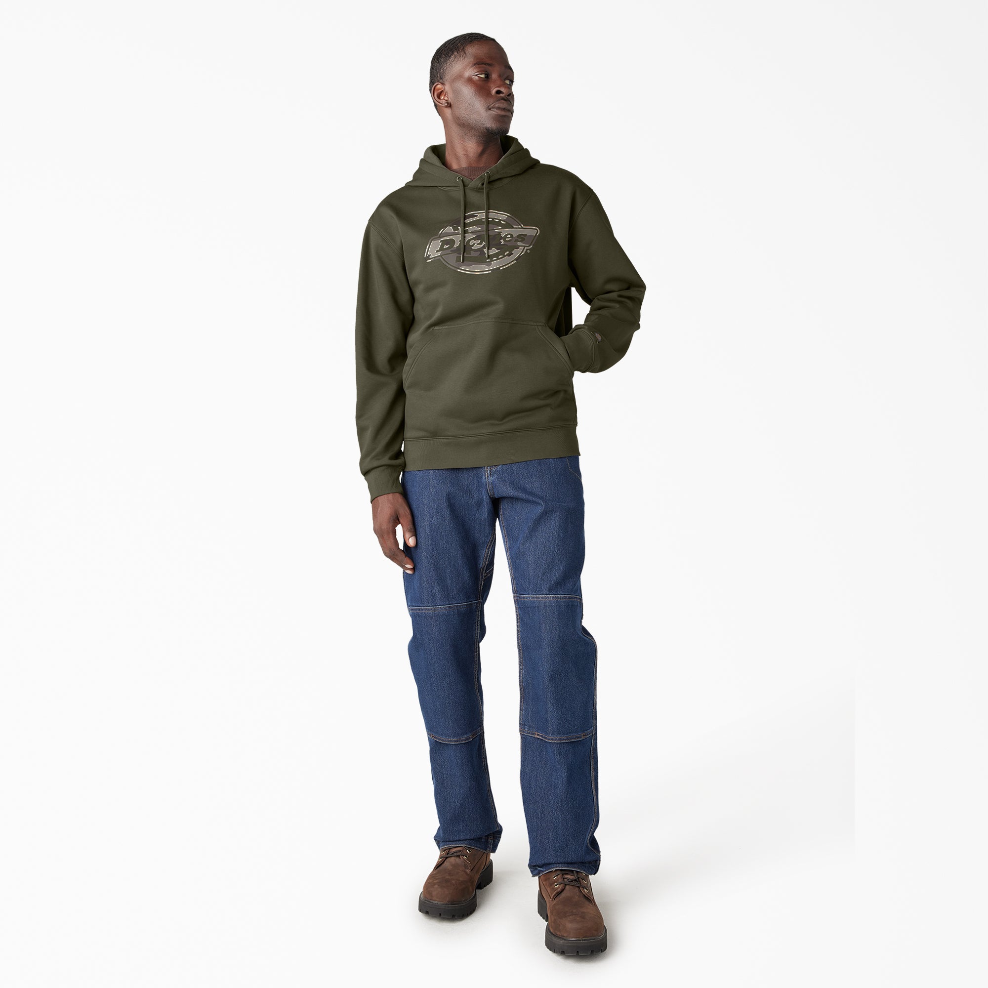 "Water Repellent Camo Logo Hoodie"