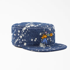 "Brain Dead Bleached Denim Painter's Cap"
