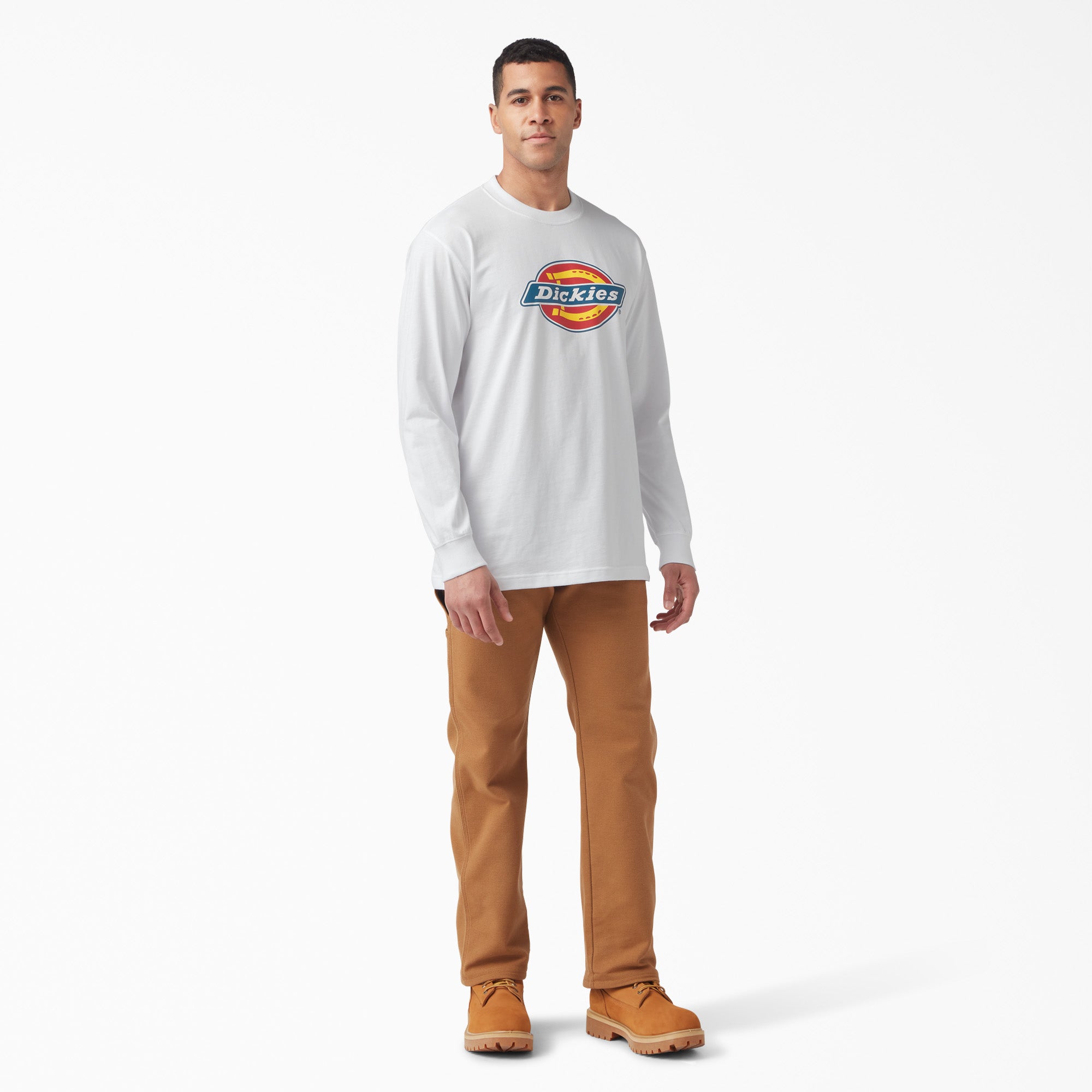"Tri-Color Logo Graphic Long Sleeve T-Shirt"