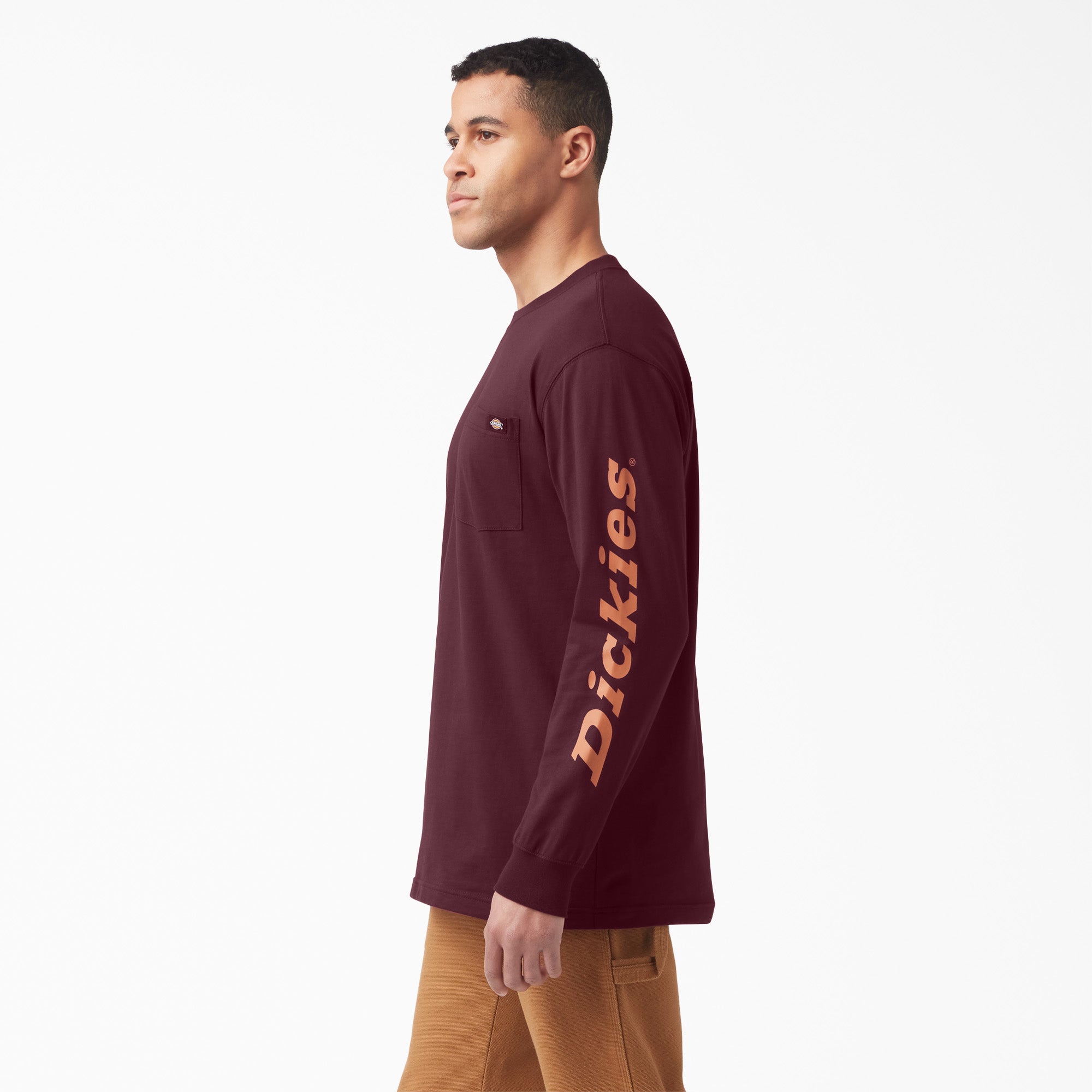 "Logo Graphic Long Sleeve Pocket T-Shirt"