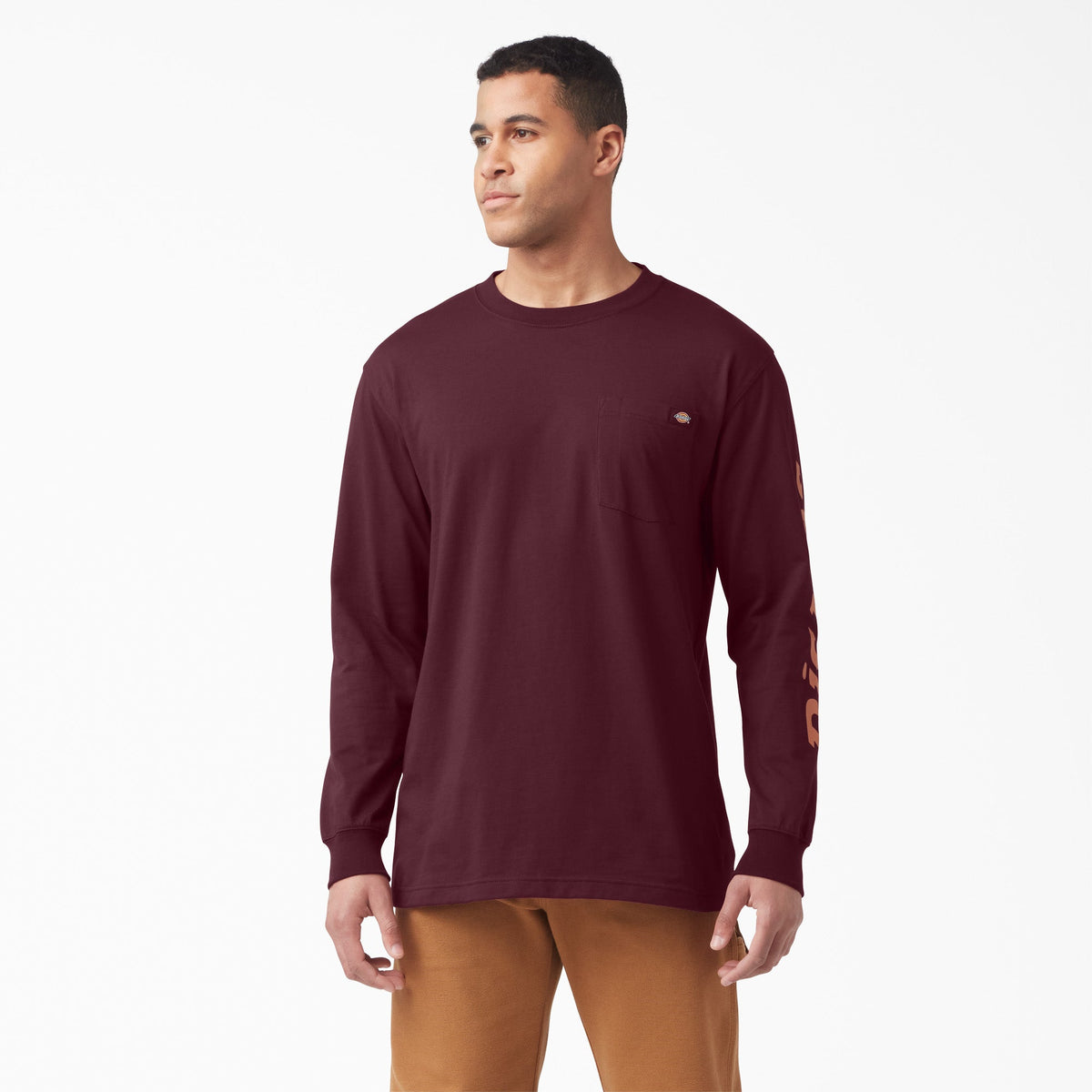 "Logo Graphic Long Sleeve Pocket T-Shirt"