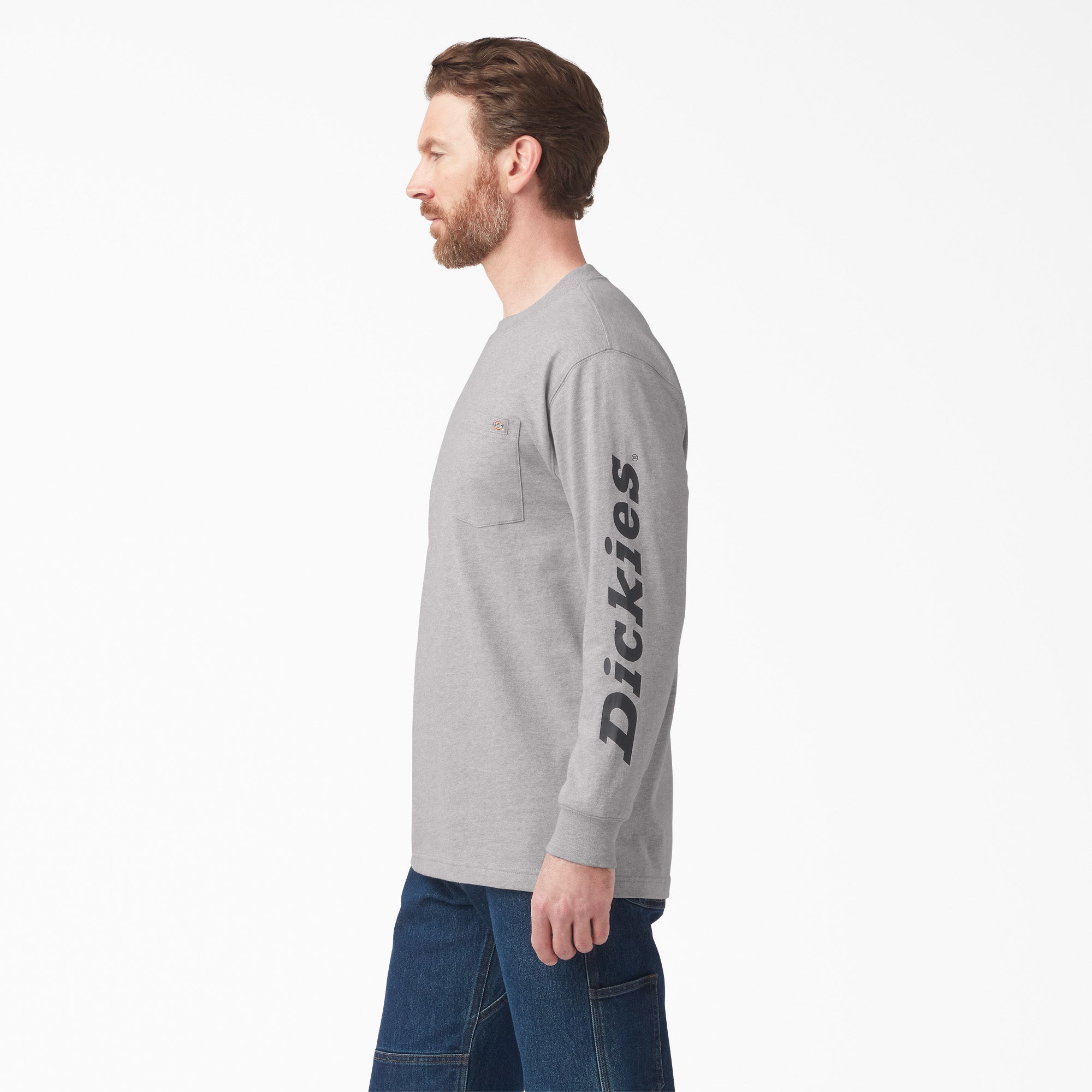"Logo Graphic Long Sleeve Pocket T-Shirt"