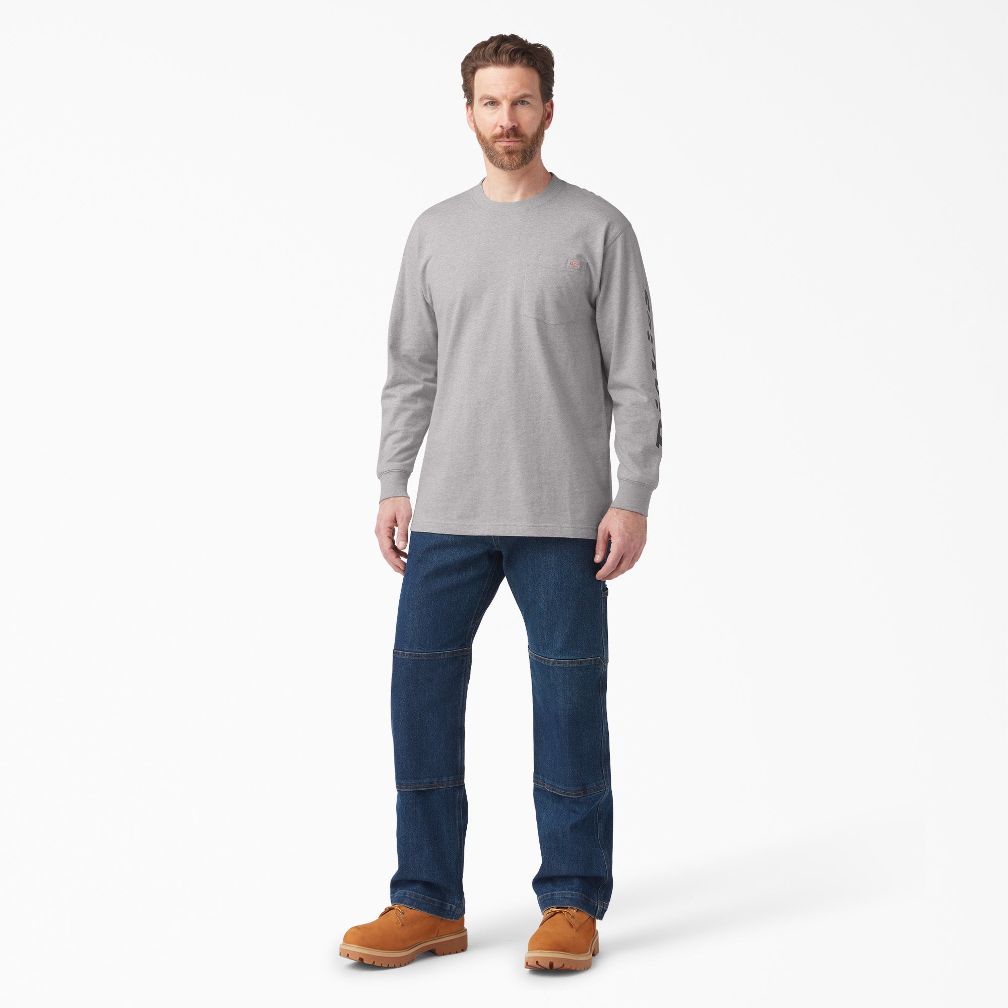 "Logo Graphic Long Sleeve Pocket T-Shirt"