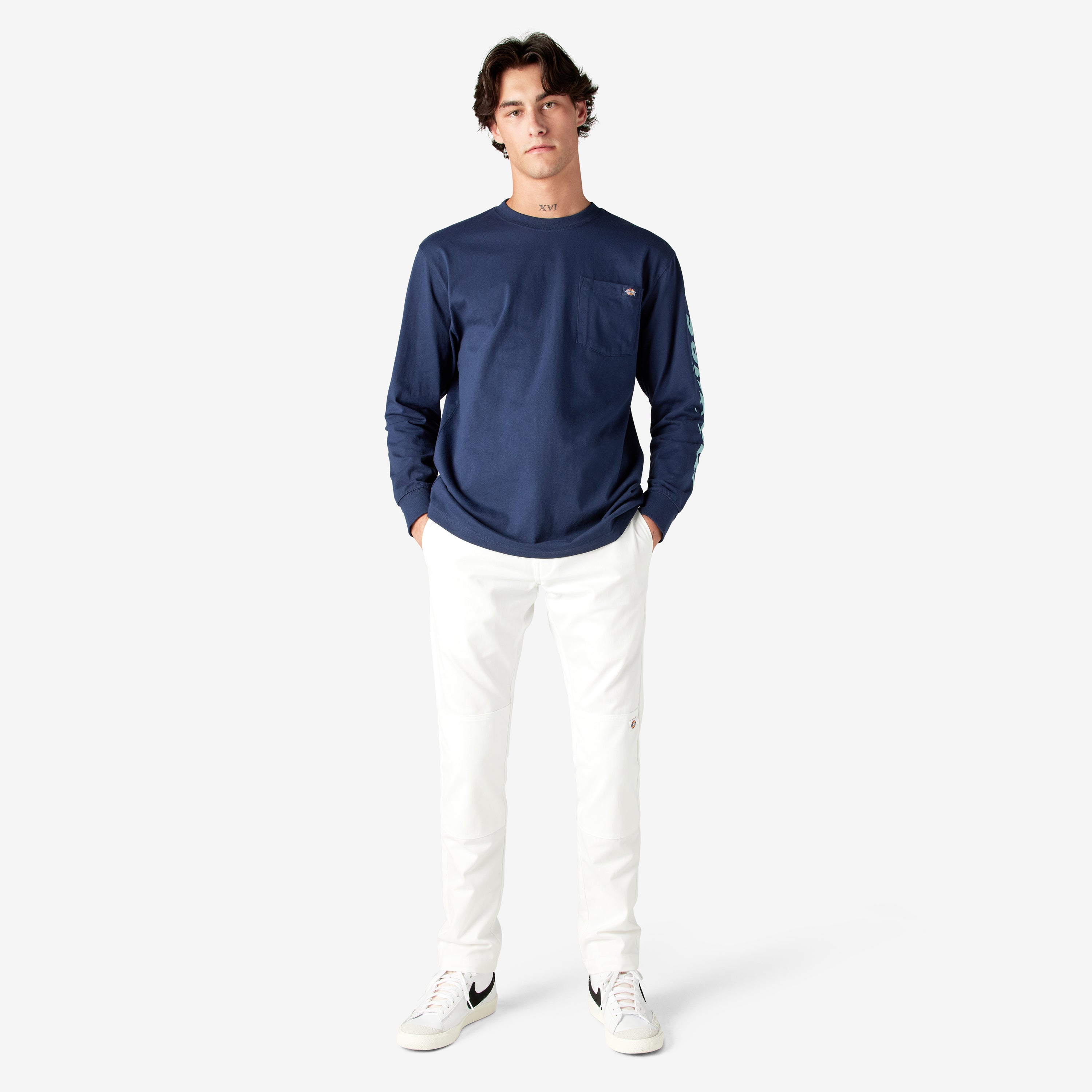 "Logo Graphic Long Sleeve Pocket T-Shirt"
