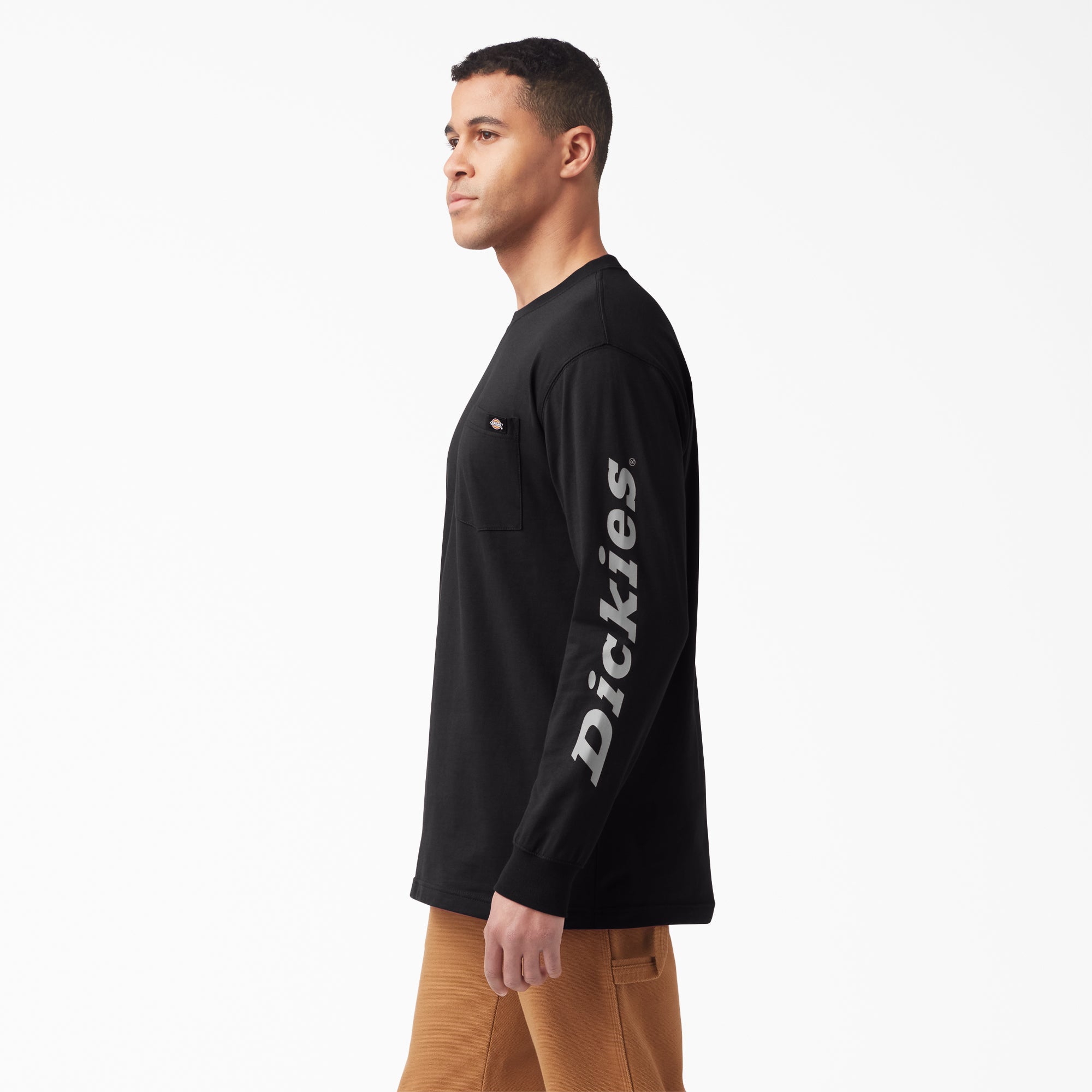 "Logo Graphic Long Sleeve Pocket T-Shirt"