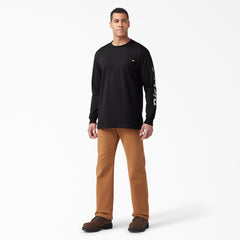 "Logo Graphic Long Sleeve Pocket T-Shirt"