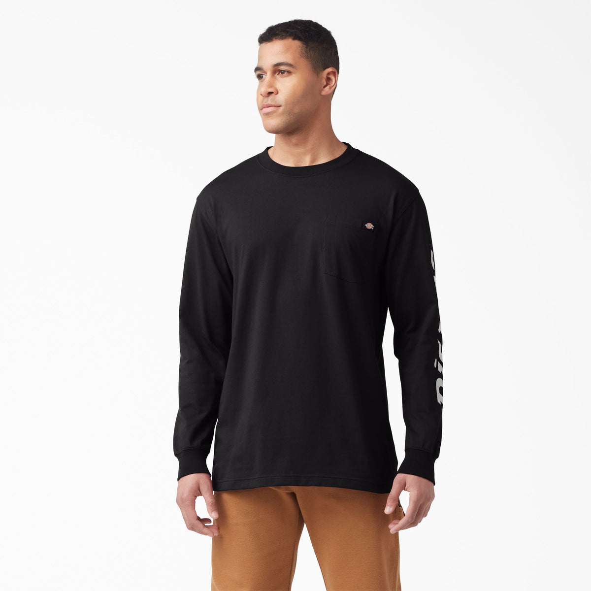 "Logo Graphic Long Sleeve Pocket T-Shirt"