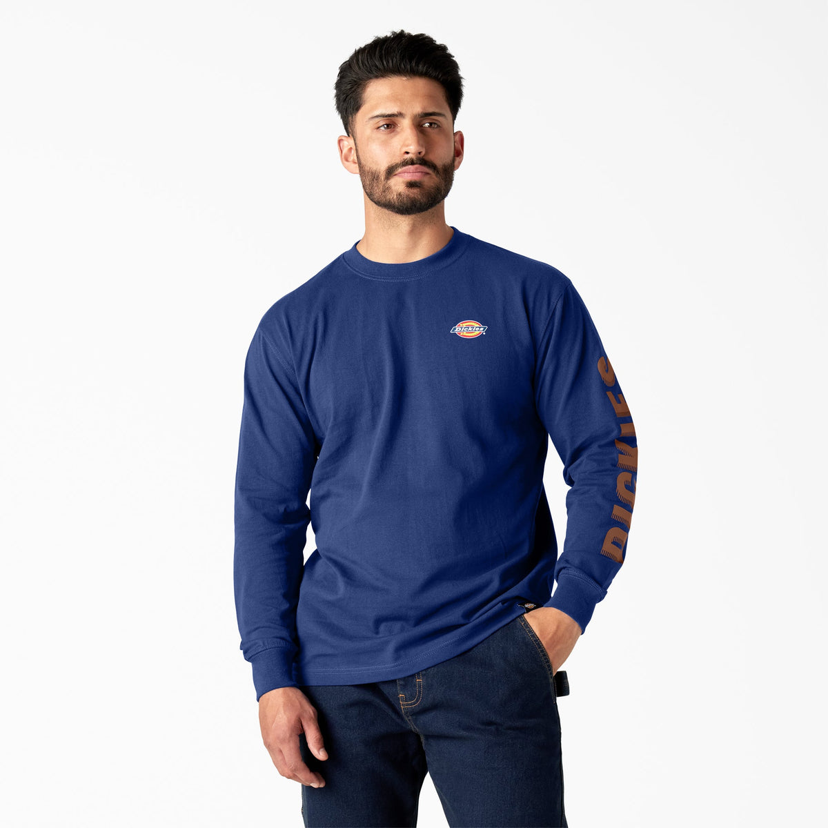 "Long Sleeve Workwear Graphic T-Shirt"