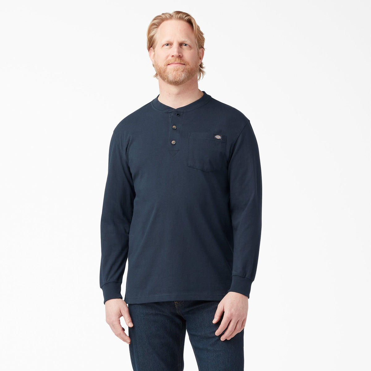 "Heavyweight Long Sleeve Henley T-Shirt"