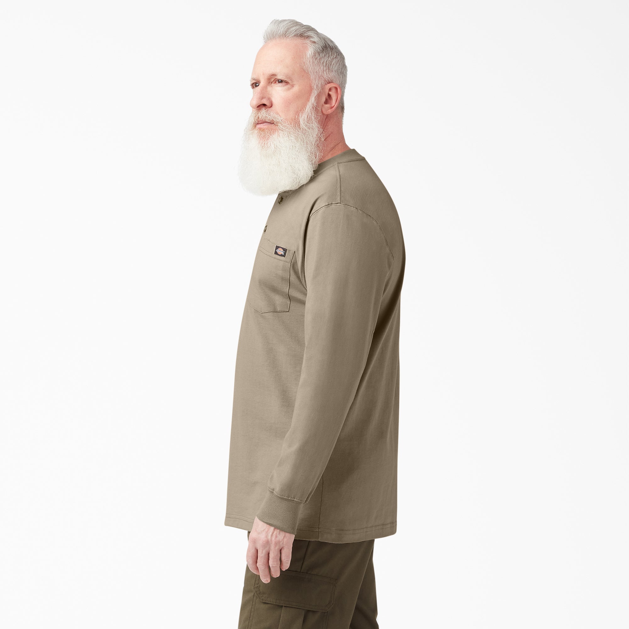 "Heavyweight Long Sleeve Henley T-Shirt"