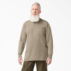 "Heavyweight Long Sleeve Henley T-Shirt"