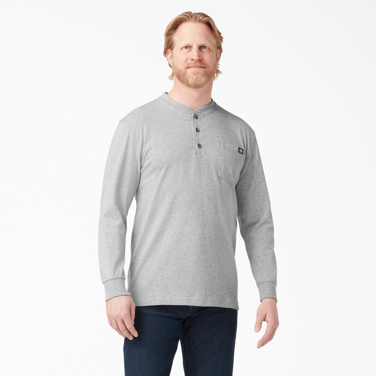 "Heavyweight Long Sleeve Henley T-Shirt"