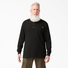 "Heavyweight Long Sleeve Henley T-Shirt"