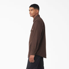 "Long Sleeve Flannel-Lined Duck Shirt"