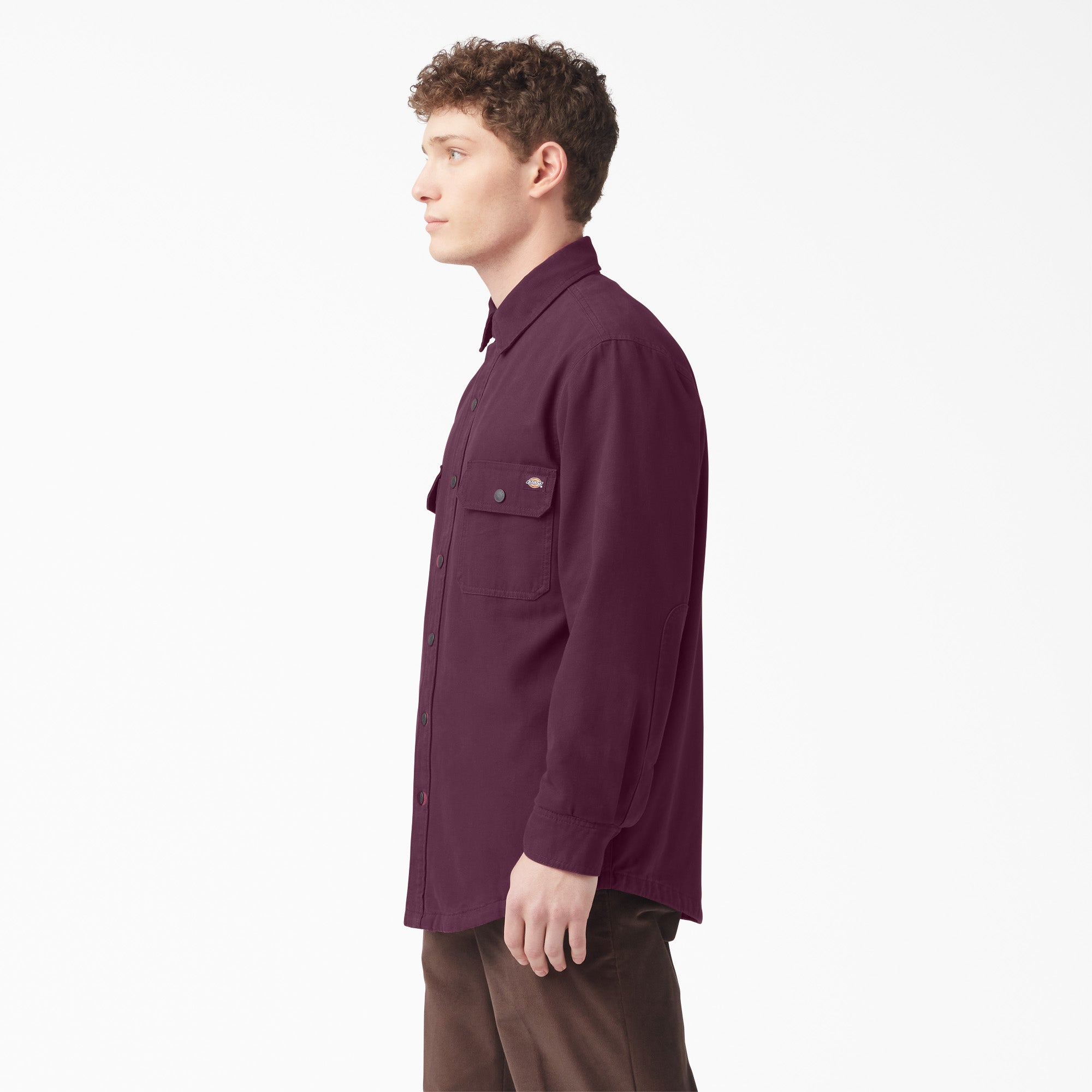 "Long Sleeve Flannel-Lined Duck Shirt"