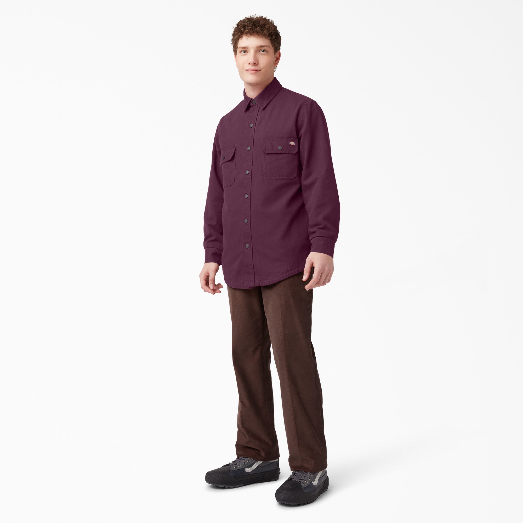 "Long Sleeve Flannel-Lined Duck Shirt"