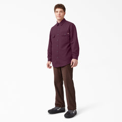 "Long Sleeve Flannel-Lined Duck Shirt"