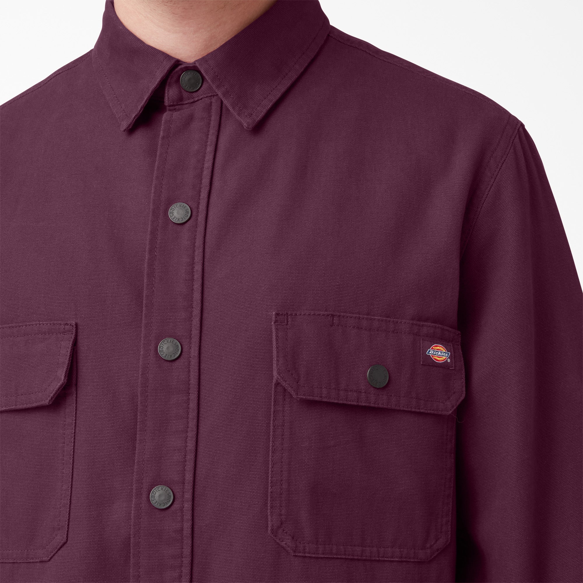 "Long Sleeve Flannel-Lined Duck Shirt"