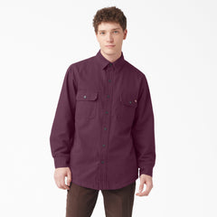 "Long Sleeve Flannel-Lined Duck Shirt"