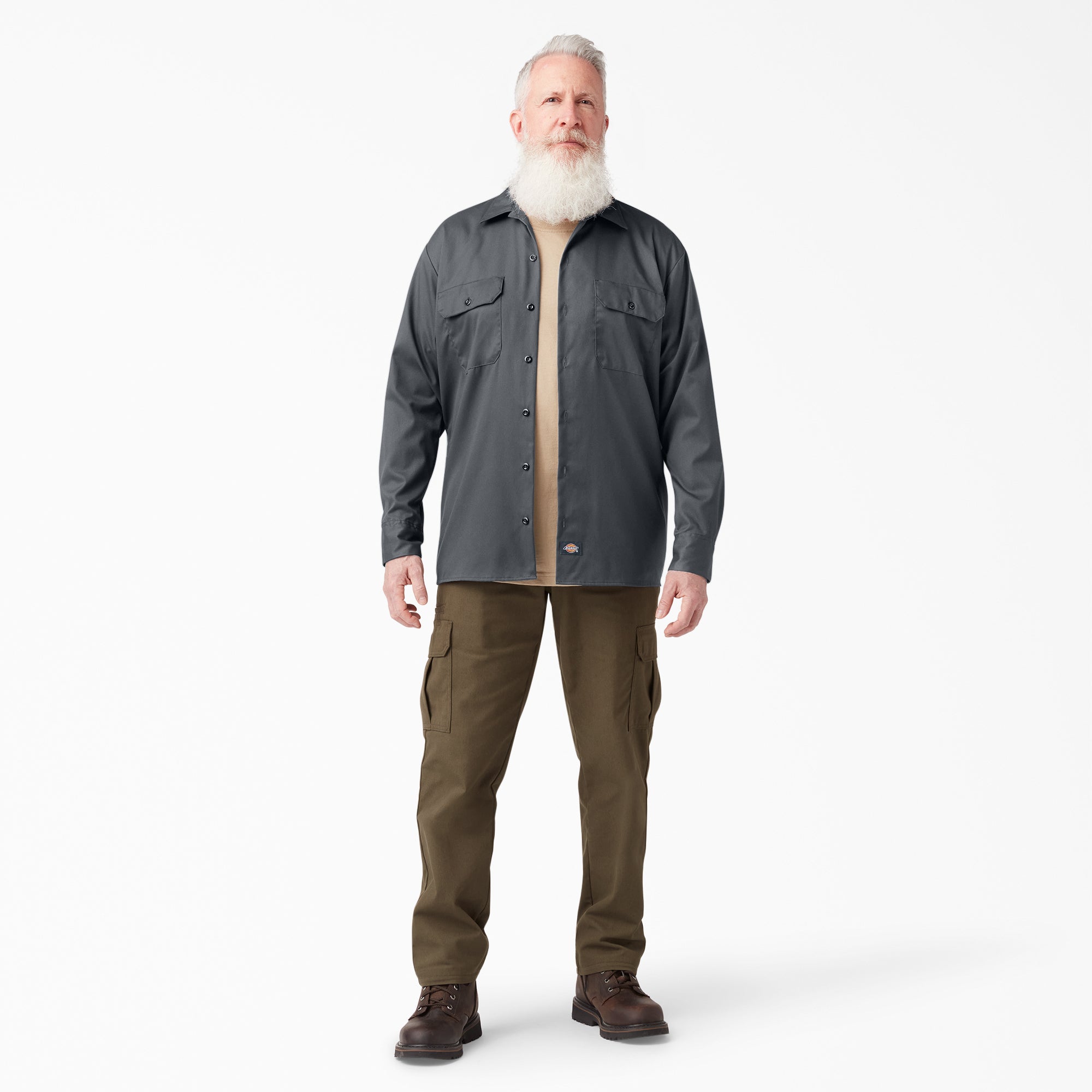 "FLEX Relaxed Fit Long Sleeve Work Shirt"