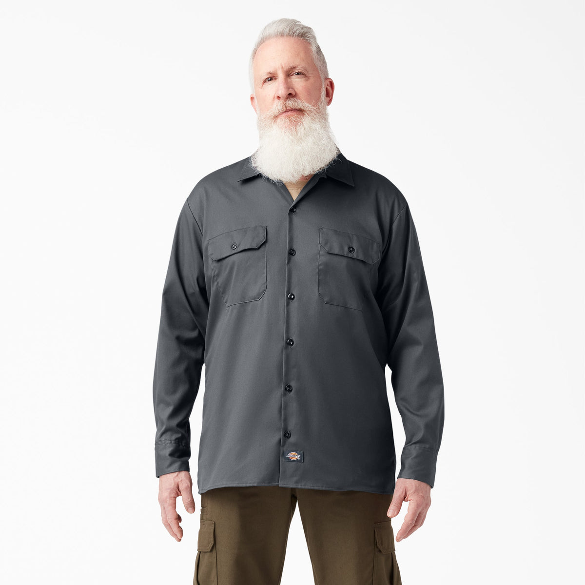 "FLEX Relaxed Fit Long Sleeve Work Shirt"