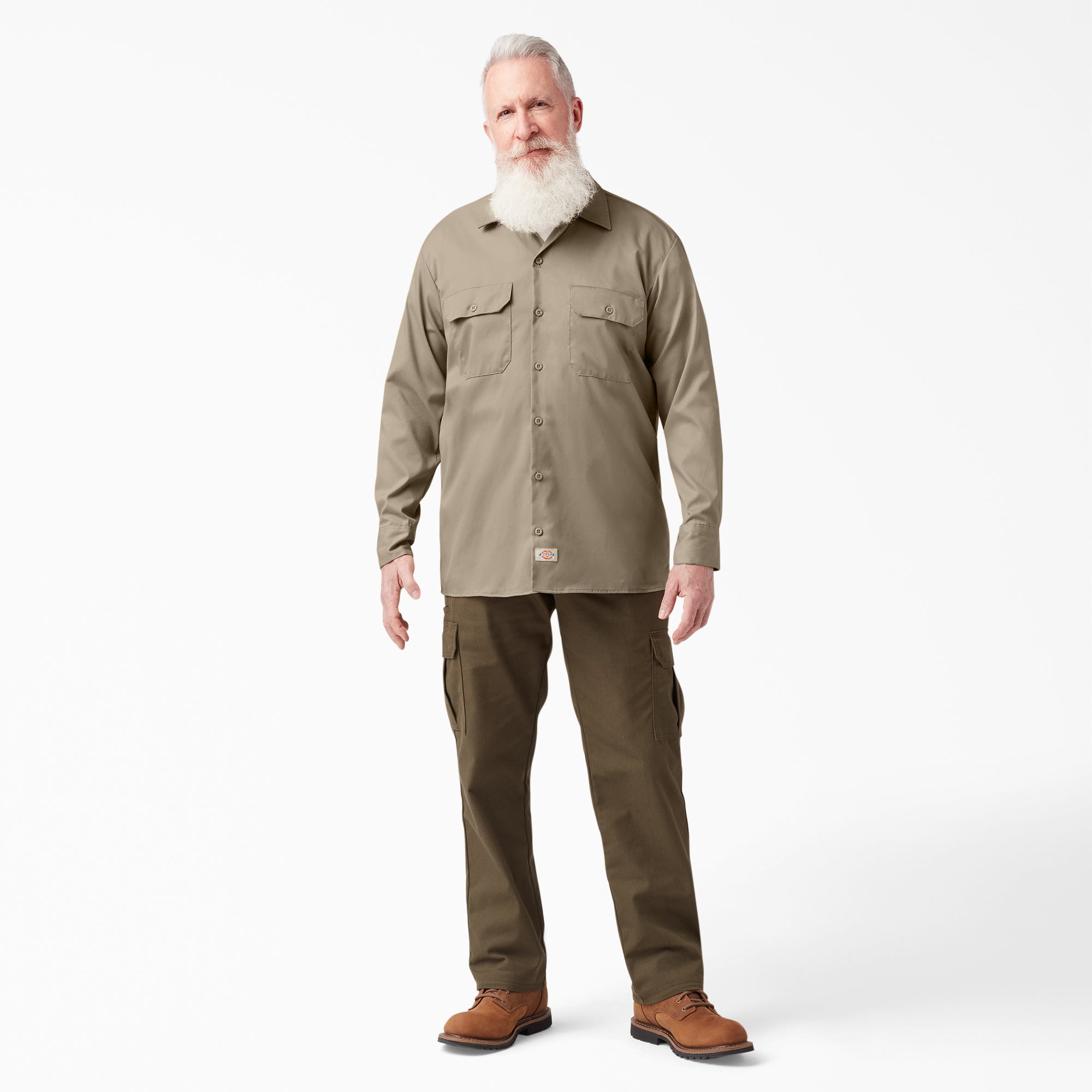 "FLEX Relaxed Fit Long Sleeve Work Shirt"