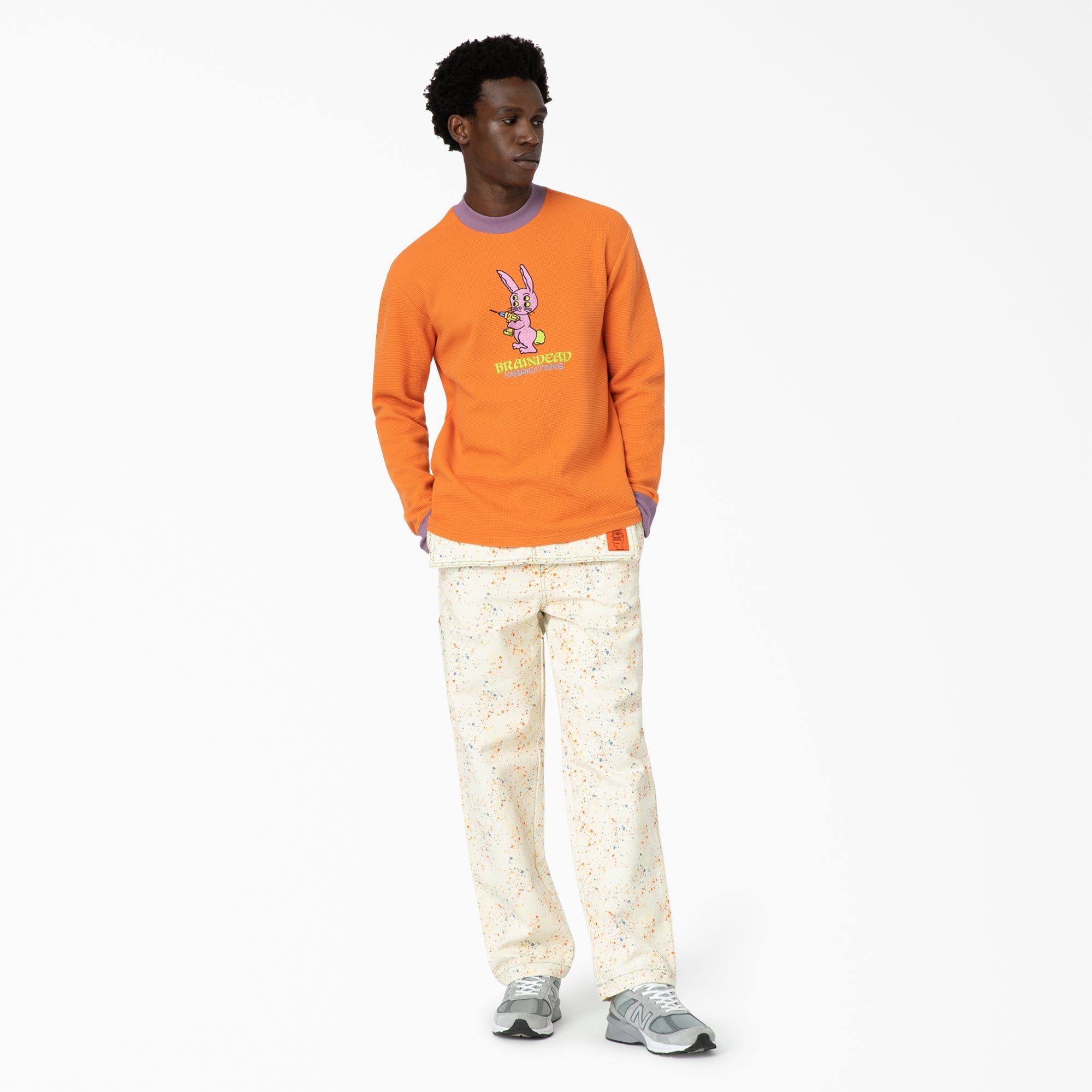 "Brain Dead Embroidered Waffle Knit Sweater"