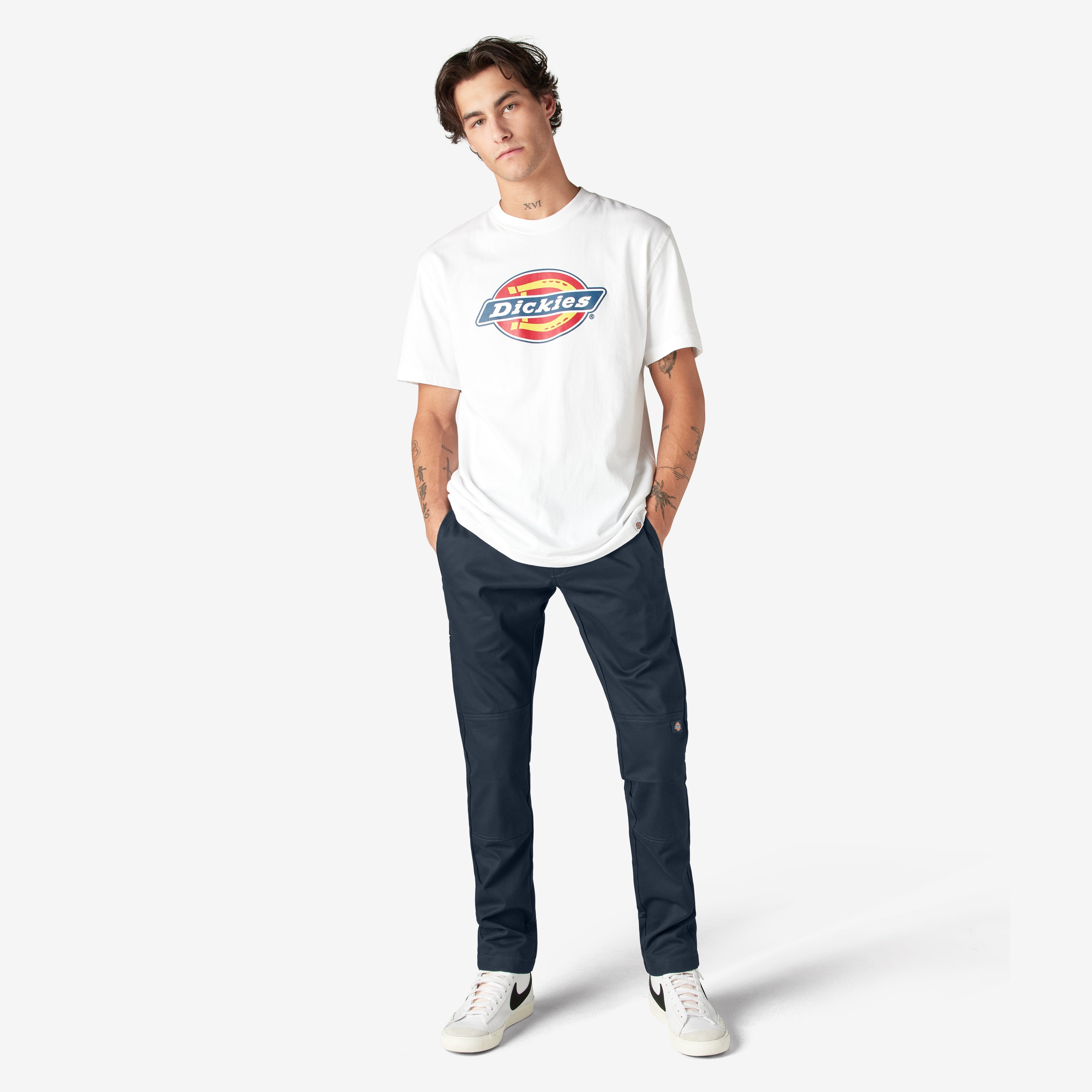 "FLEX Skinny Fit Double Knee Work Pants"