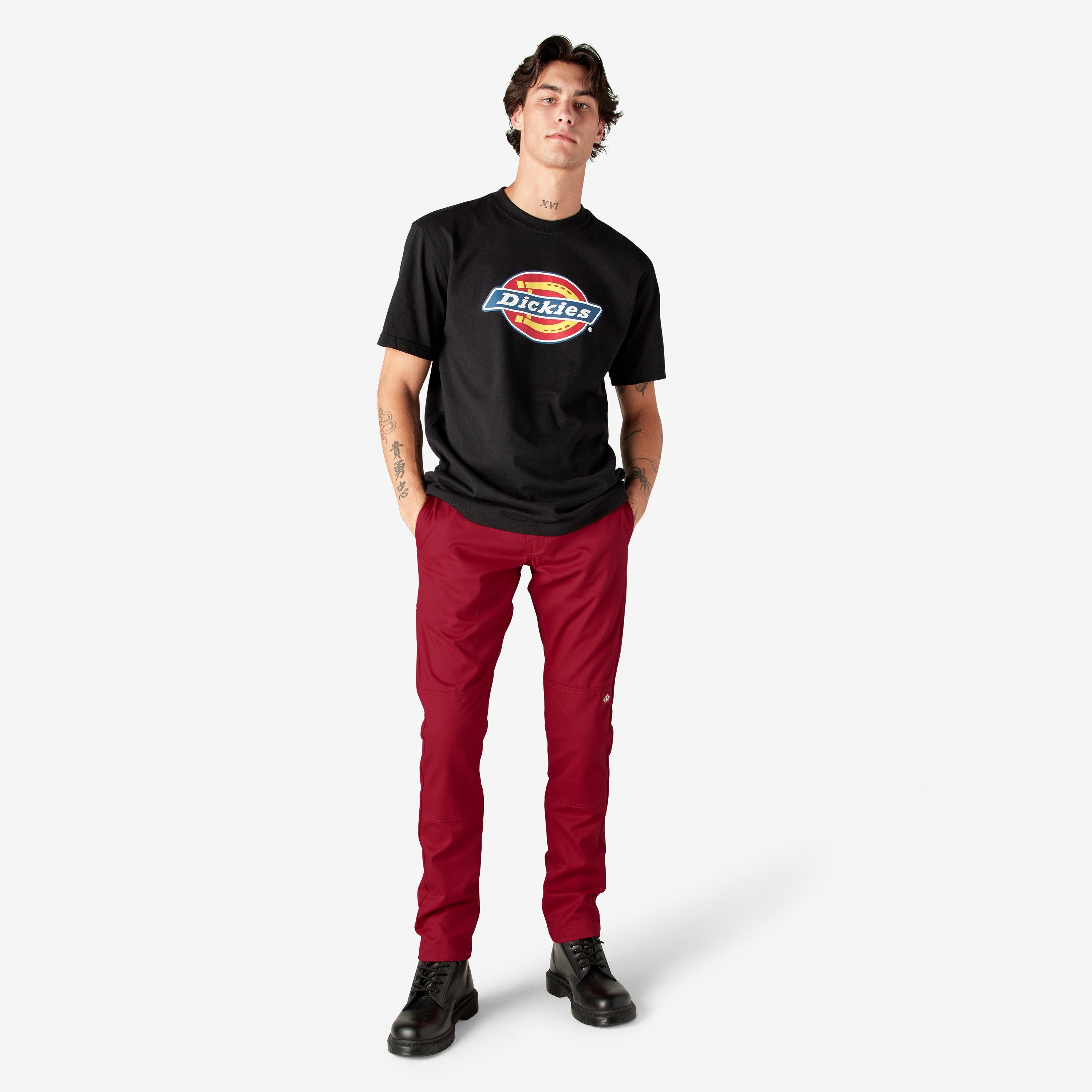 "FLEX Skinny Fit Double Knee Work Pants"