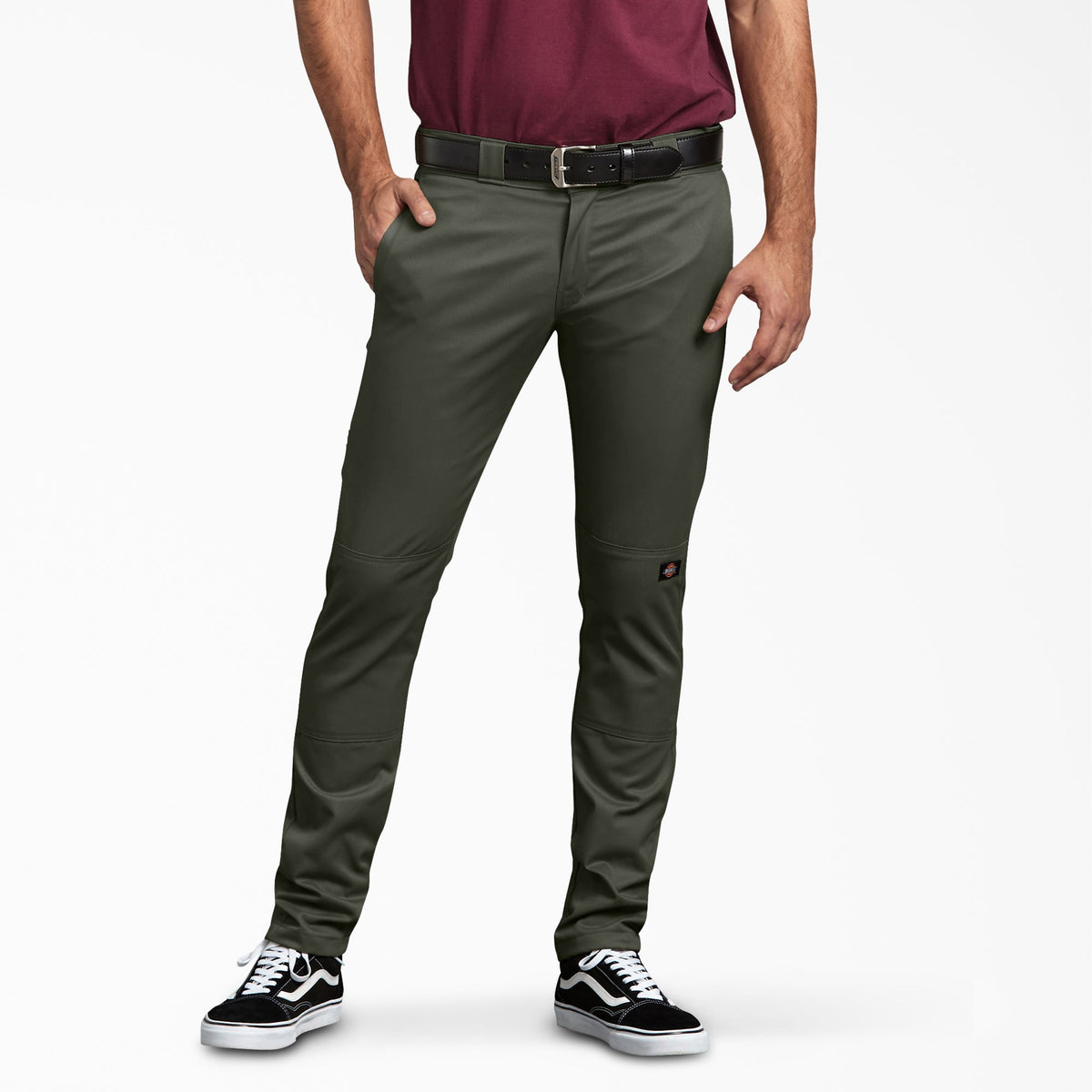 "FLEX Skinny Fit Double Knee Work Pants"