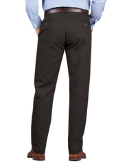 "Regular Fit Tapered Leg Flat Front Khaki Pants"