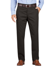 "Regular Fit Tapered Leg Flat Front Khaki Pants"