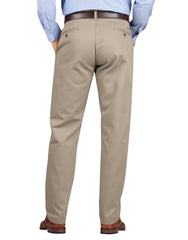 "Regular Fit Tapered Leg Flat Front Khaki Pants"