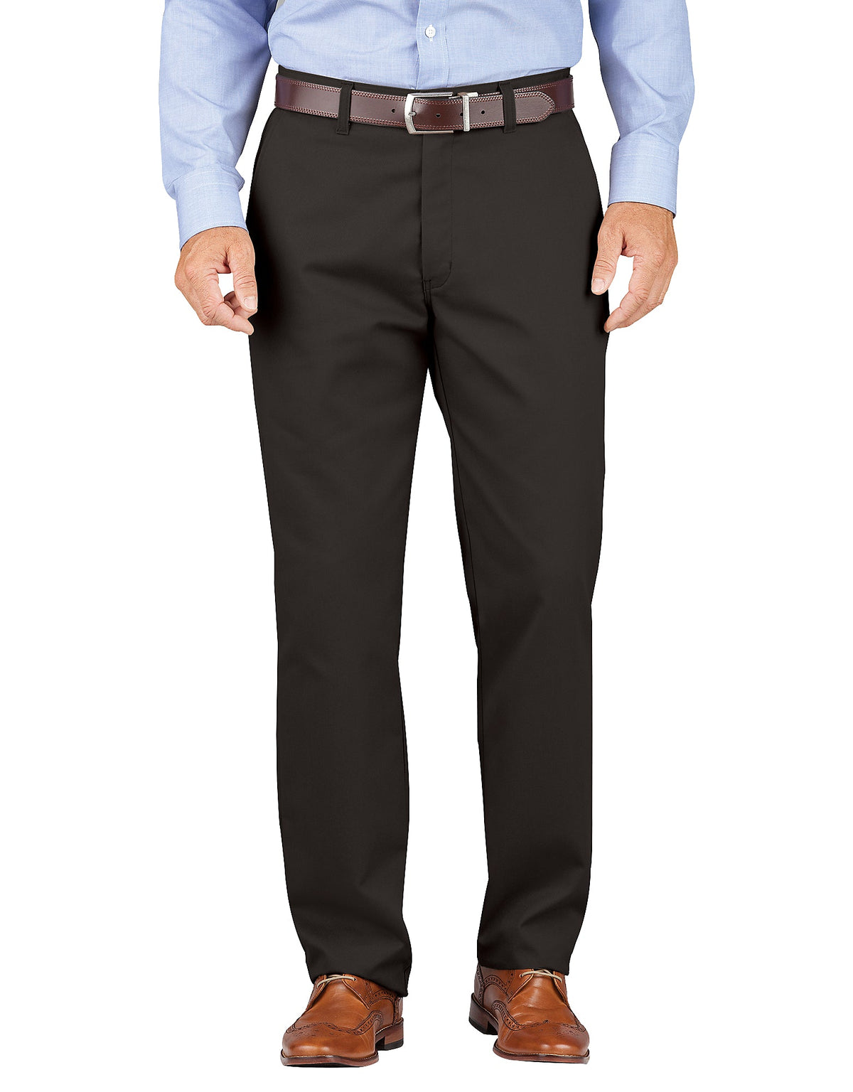 "Relaxed Fit Tapered Leg Comfort Waist Khaki Pants"