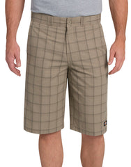 "13"" Regular Fit Multi-Use Pocket Plaid Shorts"