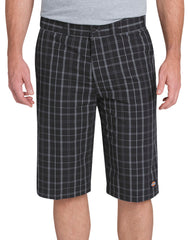 "13"" Regular Fit Multi-Use Pocket Plaid Shorts"