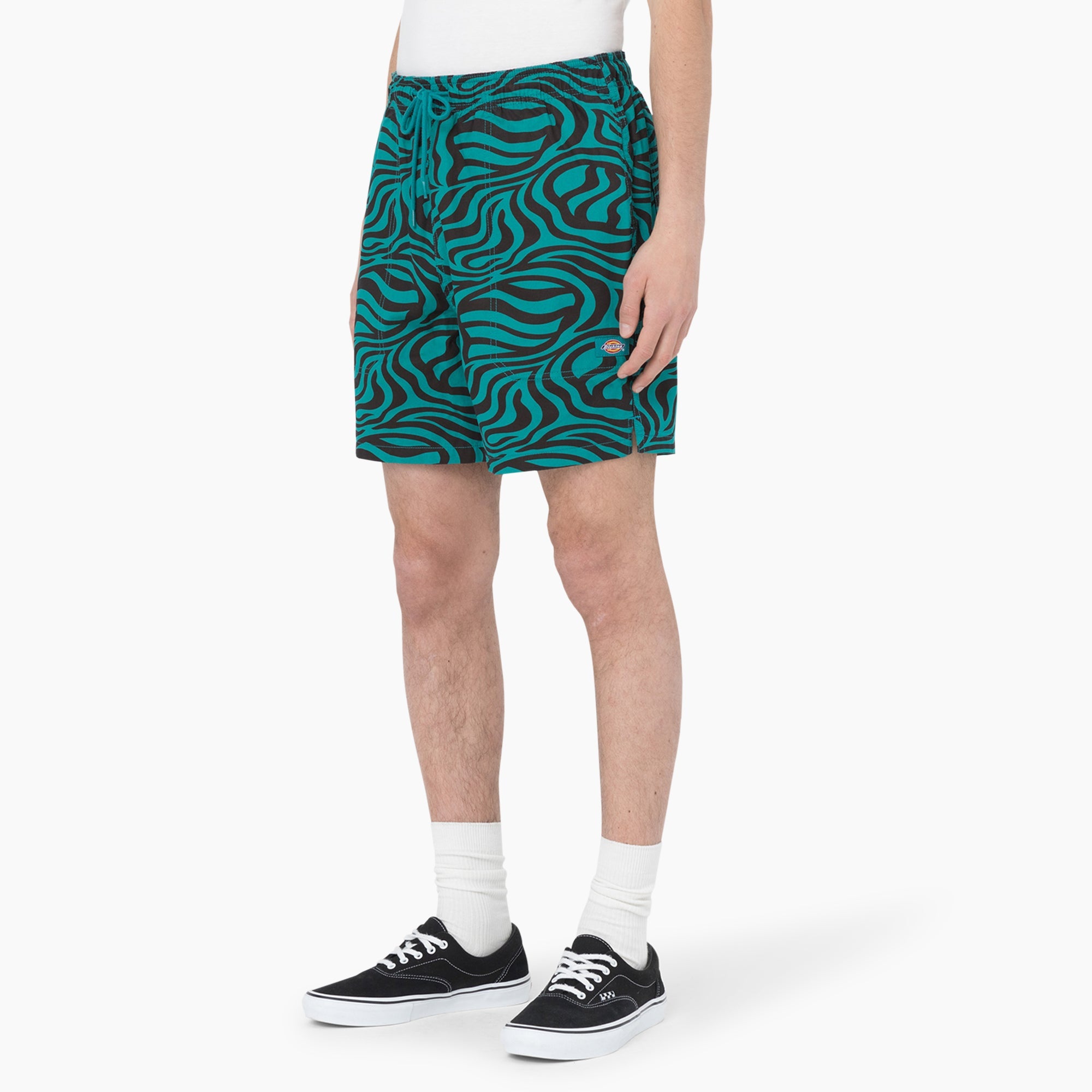 "Zebra Print Modern Fit Drawstring Shorts, 6"""