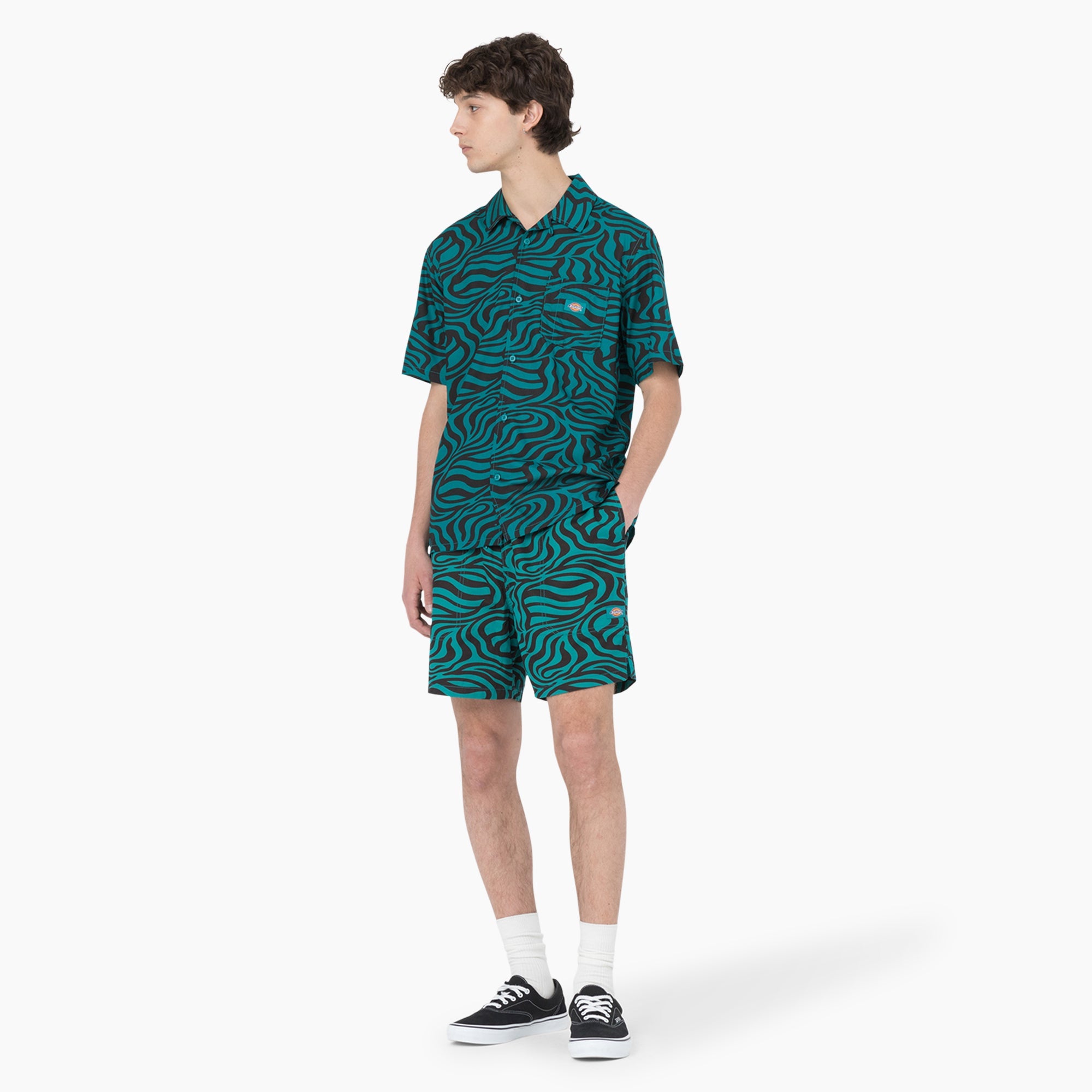 "Zebra Print Modern Fit Drawstring Shorts, 6"""