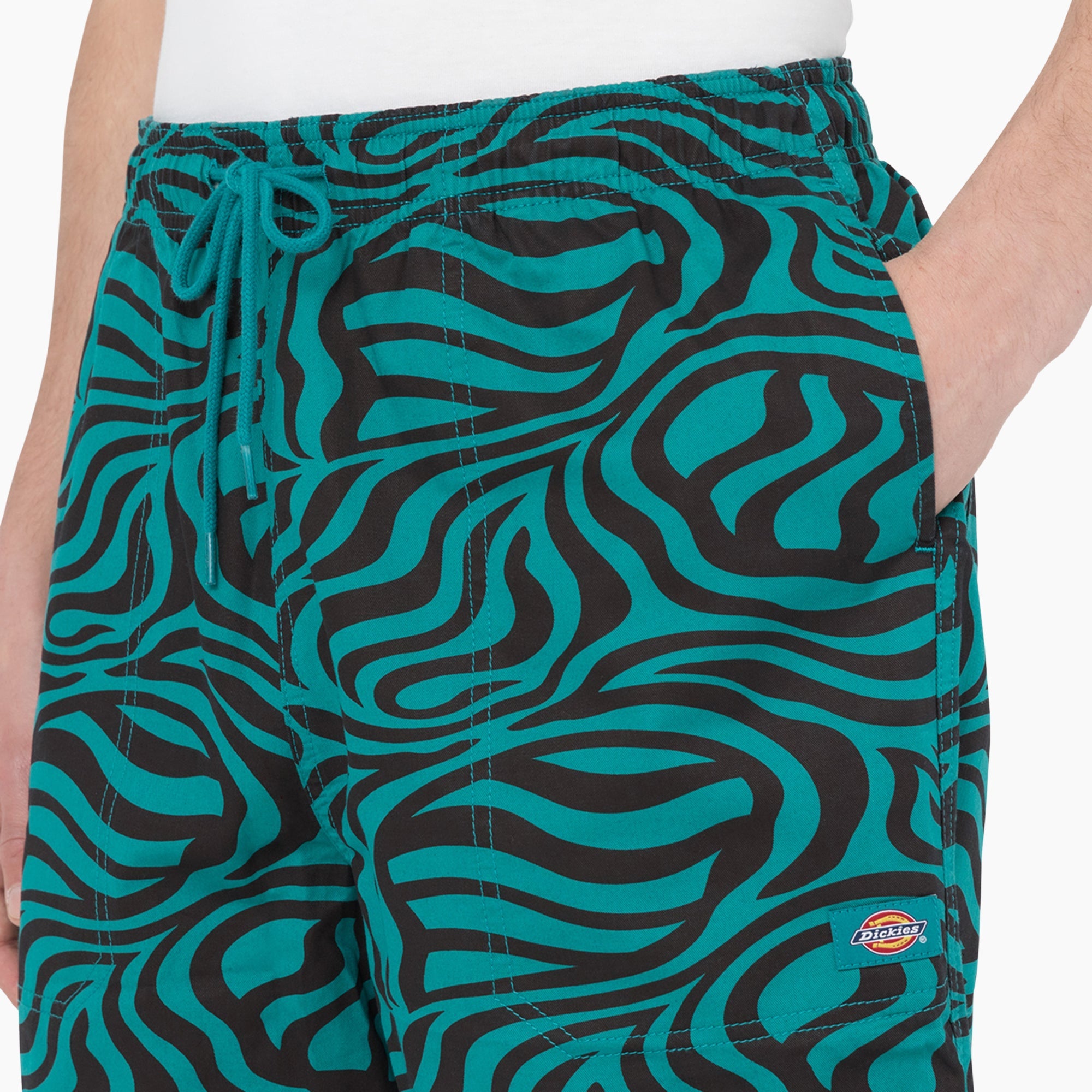 "Zebra Print Modern Fit Drawstring Shorts, 6"""