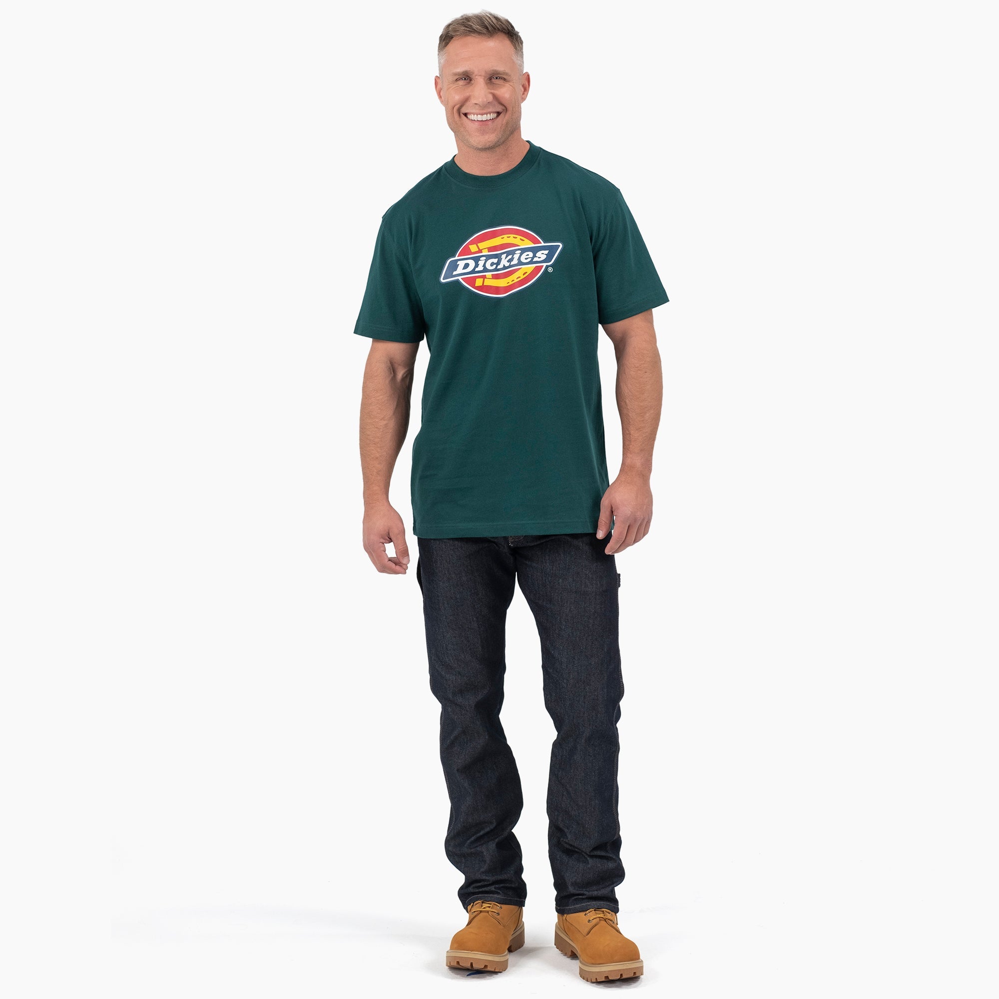 "Short Sleeve Tri-Color Logo Graphic T-Shirt"