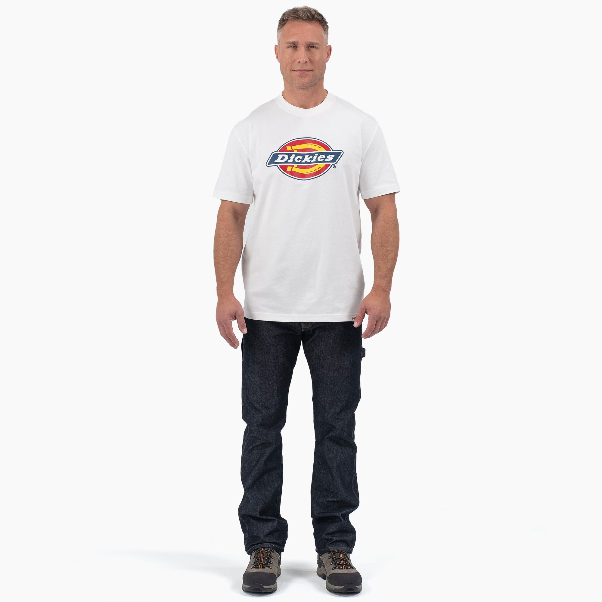 "Short Sleeve Tri-Color Logo Graphic T-Shirt"