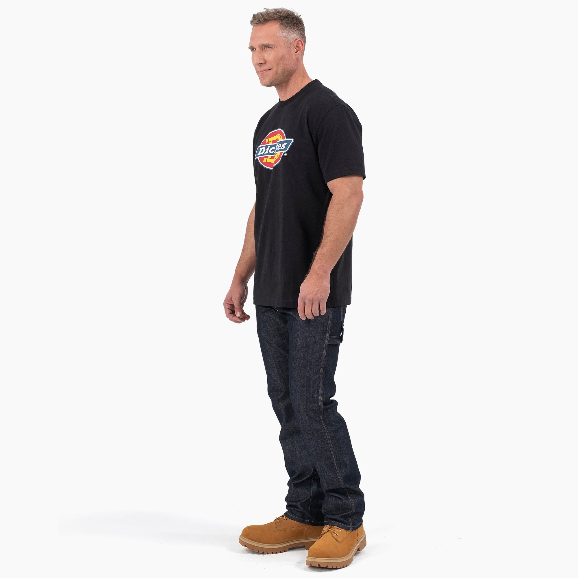 "Short Sleeve Tri-Color Logo Graphic T-Shirt"